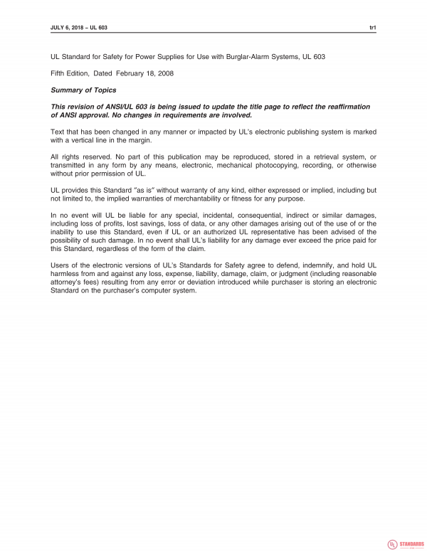 UL 603 PDF